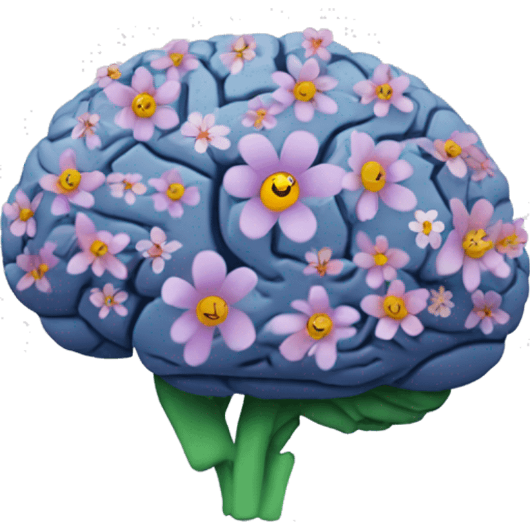 Brain with flowers emoji