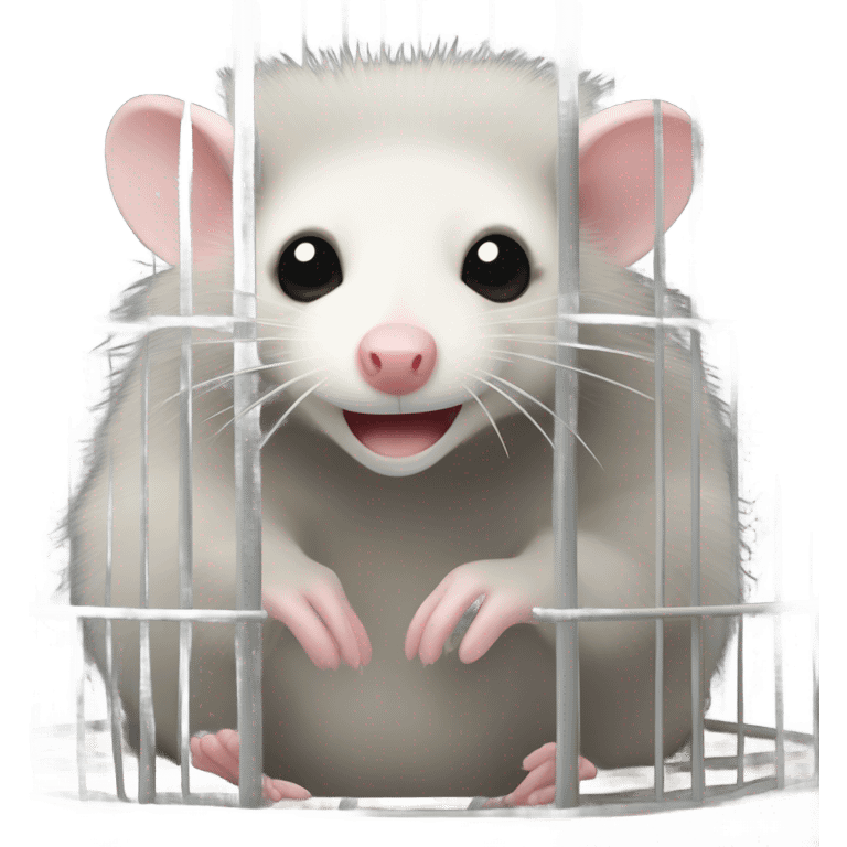 Opossum in a cage emoji