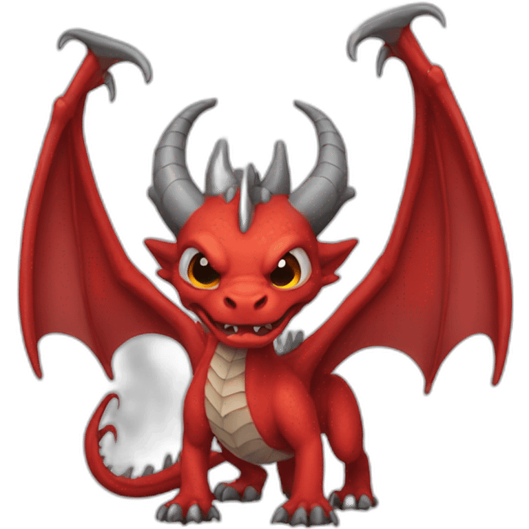 red dragon with grey horns there is dead emoji