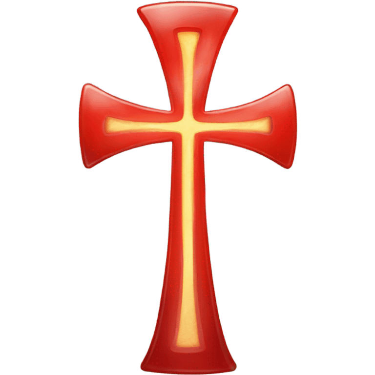 red ankh that appears ethereal or translucent emoji