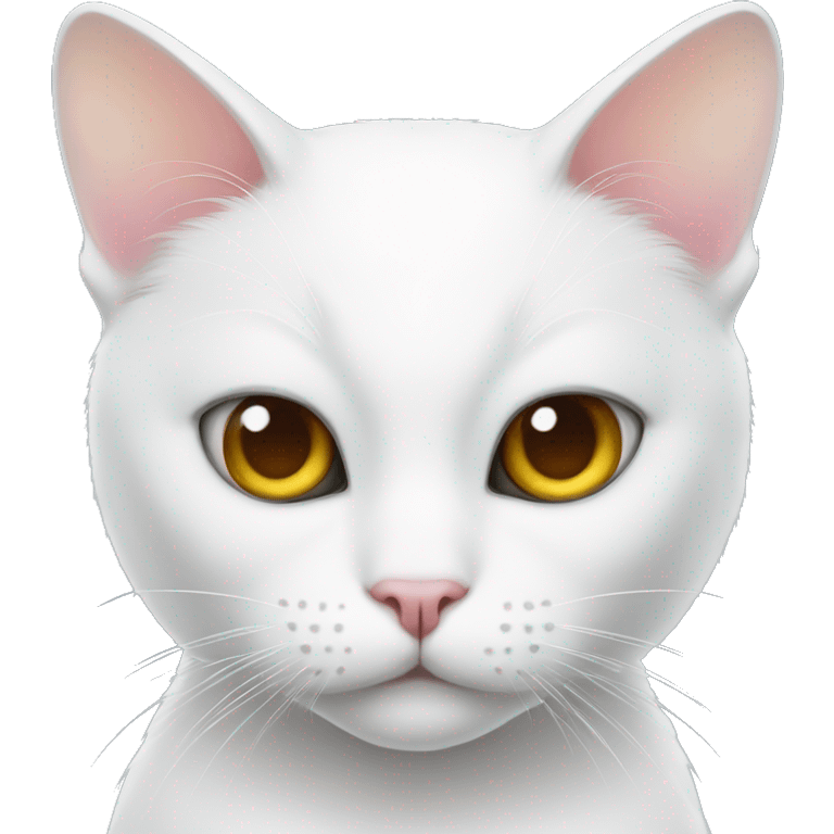 white cat with two different eye colours emoji