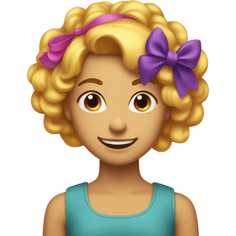 Girl with hairbow emoji