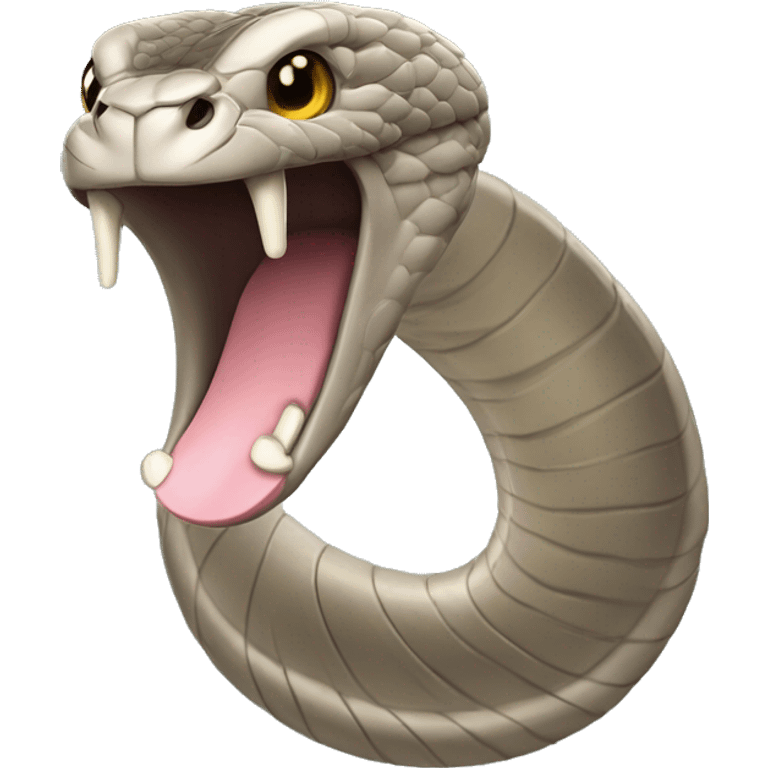 Cobra Pendurada em um cajado com um V embaixo emoji