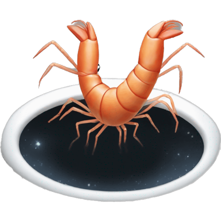 shrimp emerging from black hole emoji