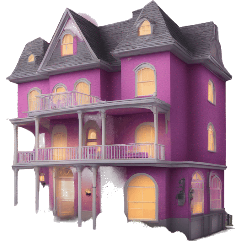 8 story Haunted Barbie manor hotel with attached garage  emoji