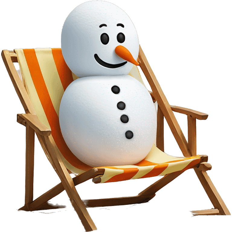 snowman sunbathing in the beach emoji