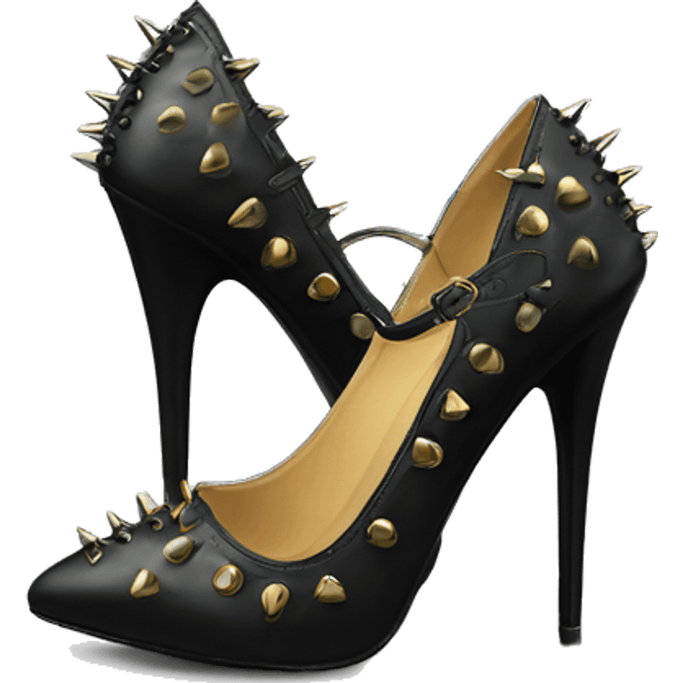 Black sting rivet heels  emoji