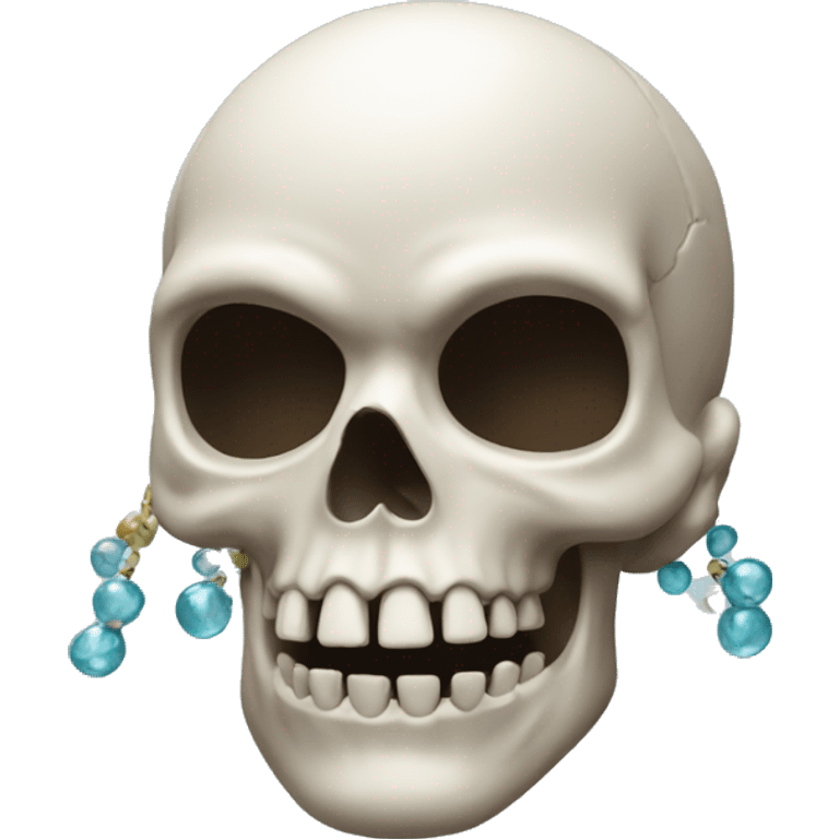 do a skull with the blowing bead emoji