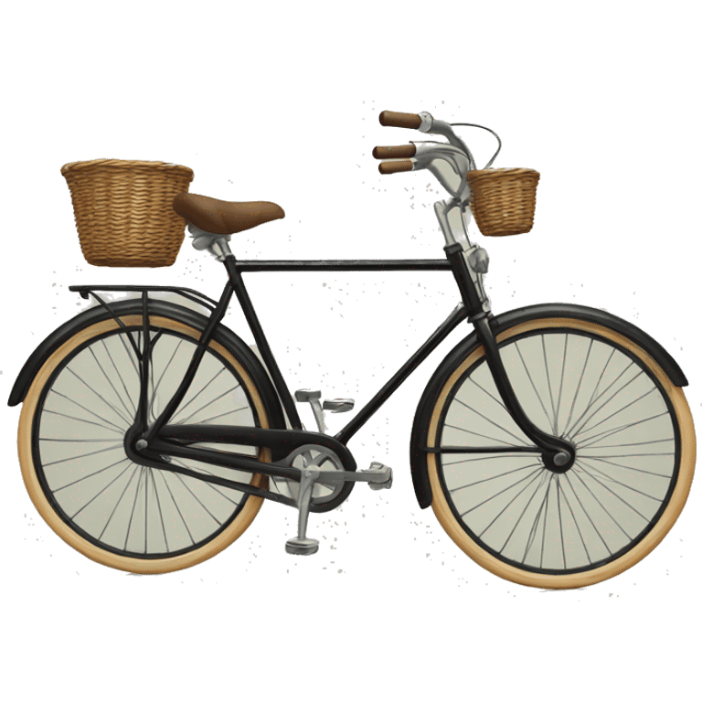  vintage black bike with front basket  emoji