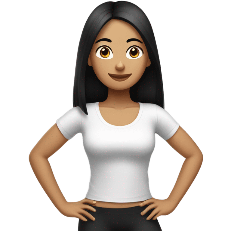 Pilates girl black hair  emoji