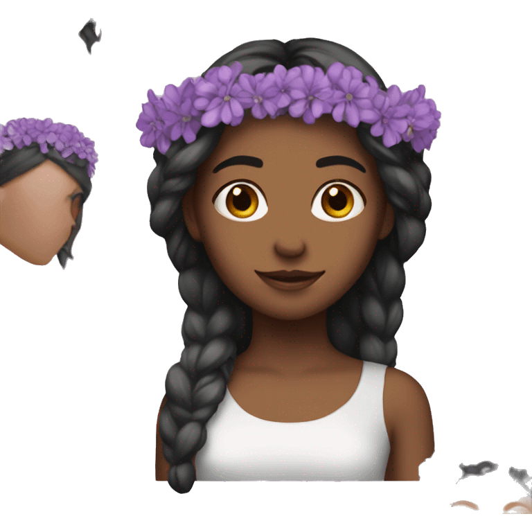 Purple flower crown on girl  emoji