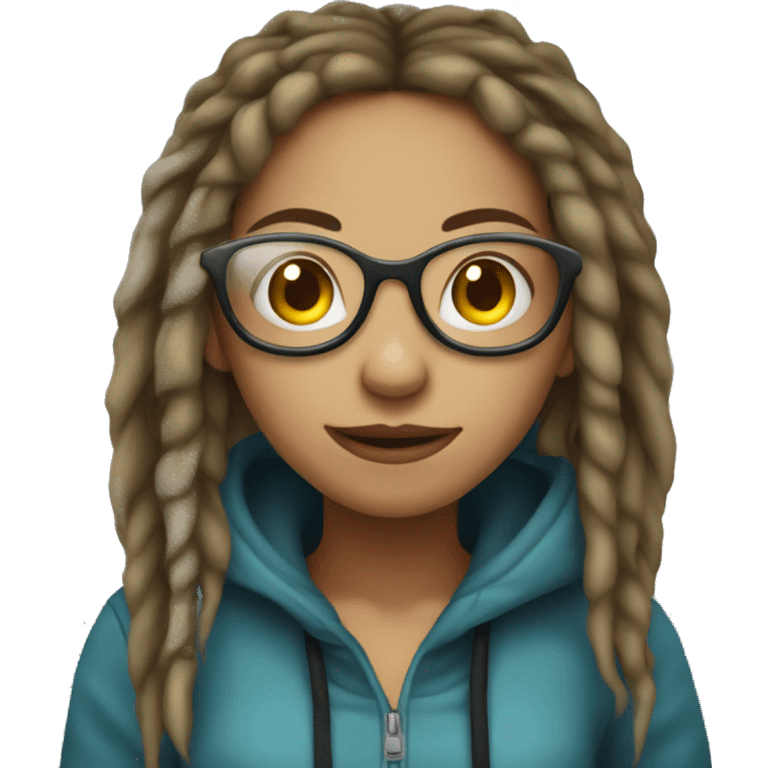 Girl hacker, dreadlocks emoji