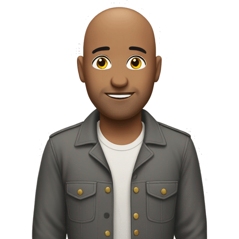 Gay bald guy with Stanley emoji