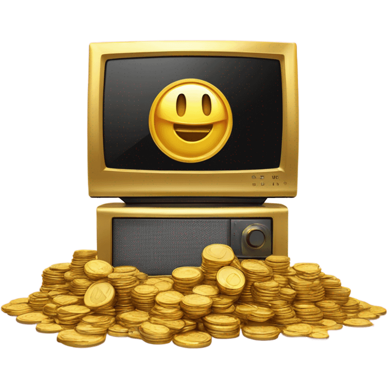 TV and gold coins emoji