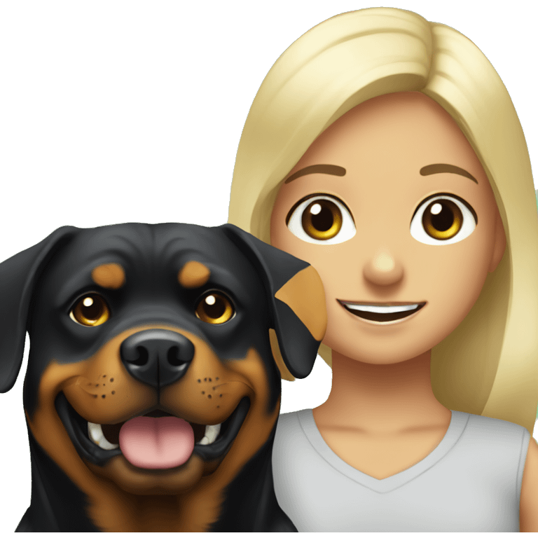 Rottweiler with blonde girl emoji