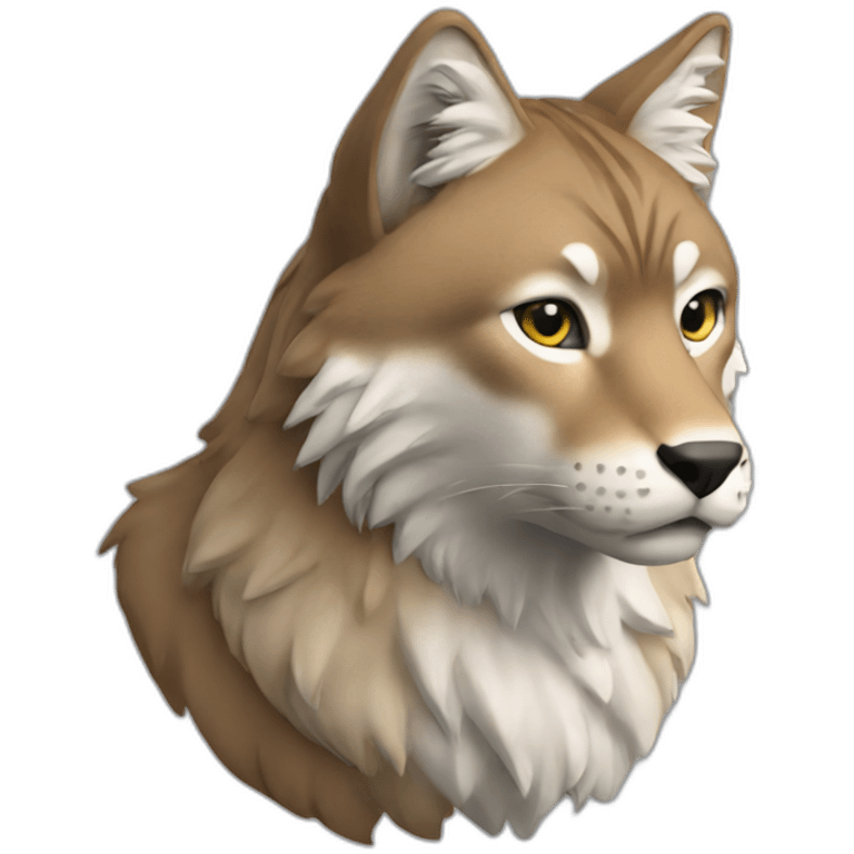 Un chat sur un loup emoji