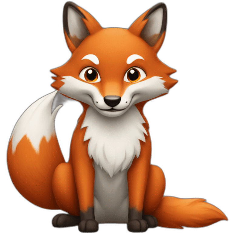 Renard qui tue une araignée emoji