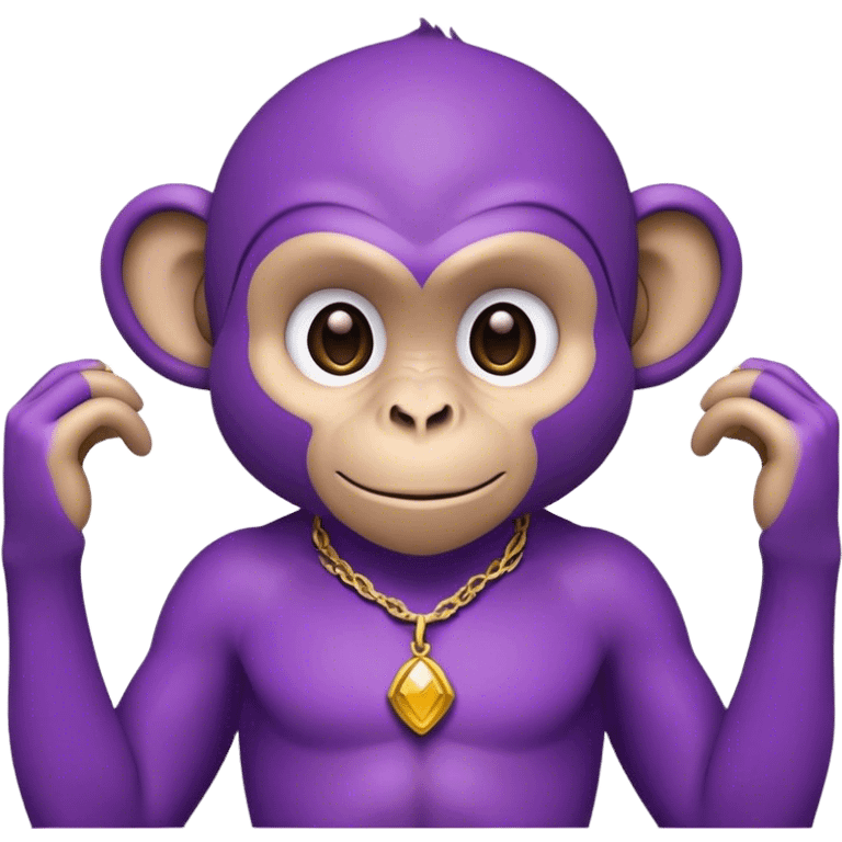 genie monkey, purple attire emoji