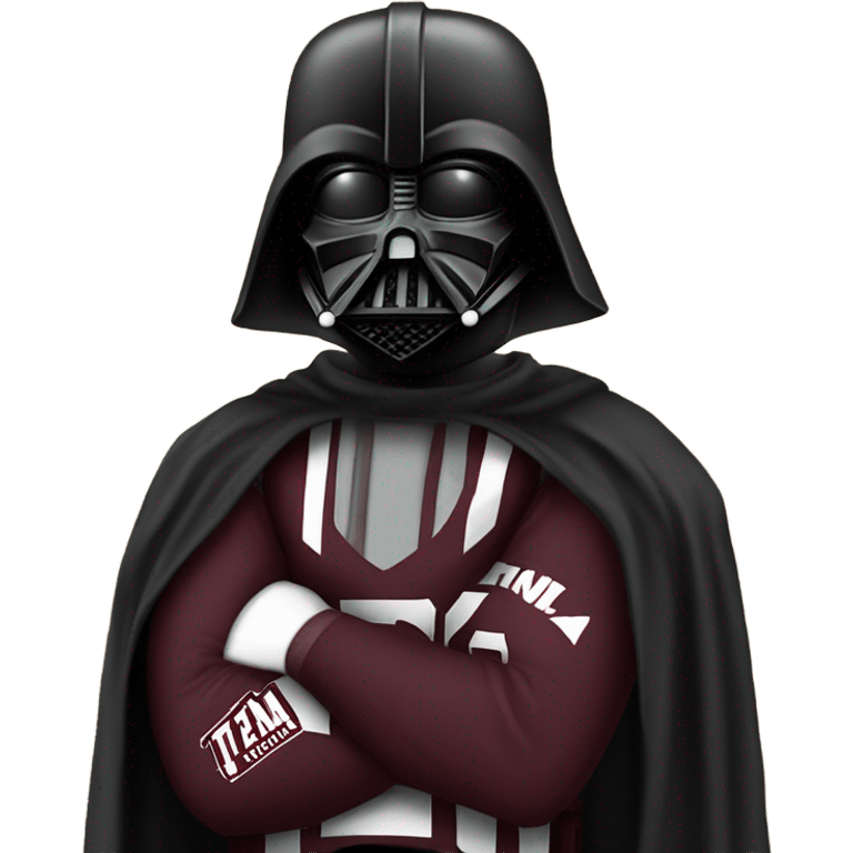 Darth Vader with a maroon Johnny manziel Texas a&m jersey emoji