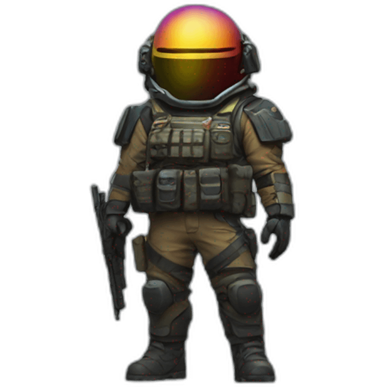 Helldivers 2 soldier in rainbow color emoji