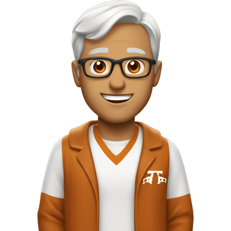 White man in University of Texas Longhorn clothes emoji