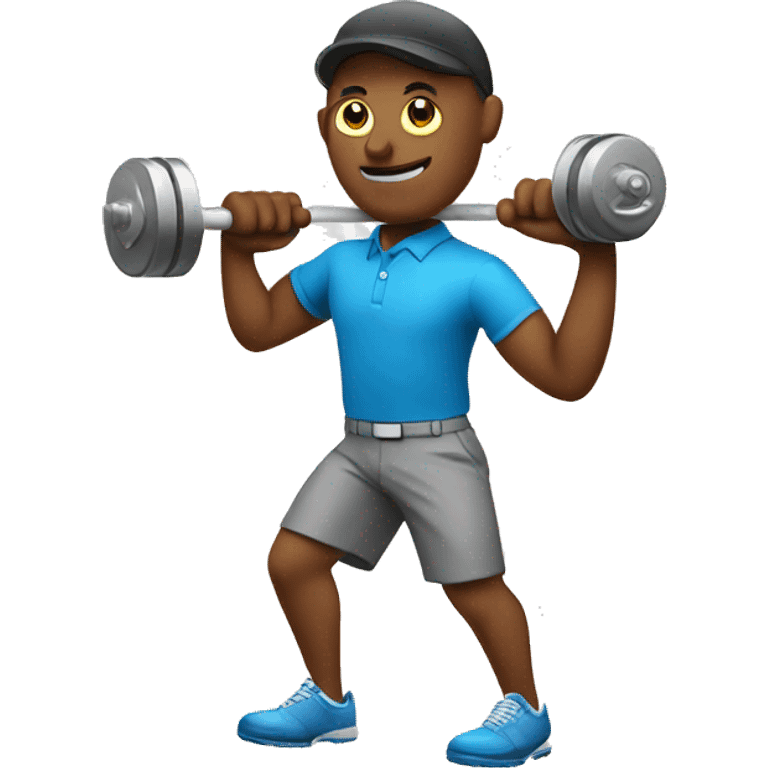 A golfer holding a dumbbell emoji