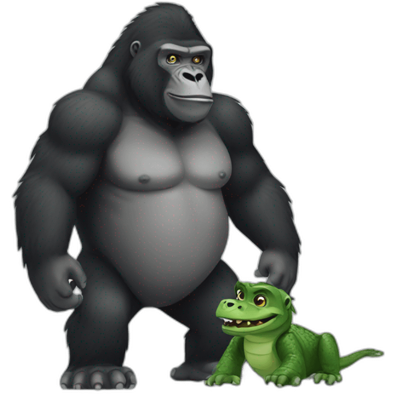 Gorilla and crocodile emoji