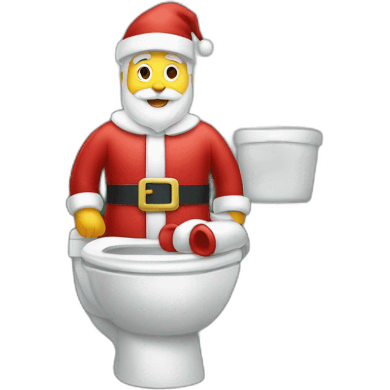 Père Noel aux toilettes emoji