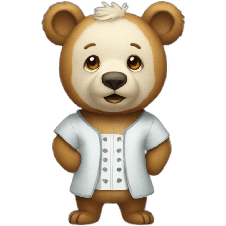 a bear in a Mäuse costume emoji