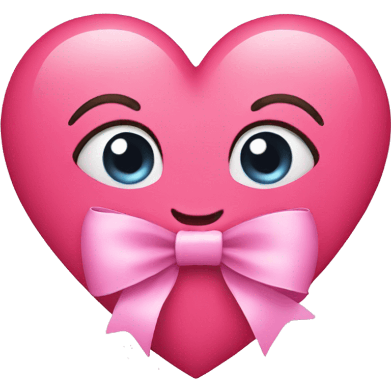 Pink heart with pink bow emoji