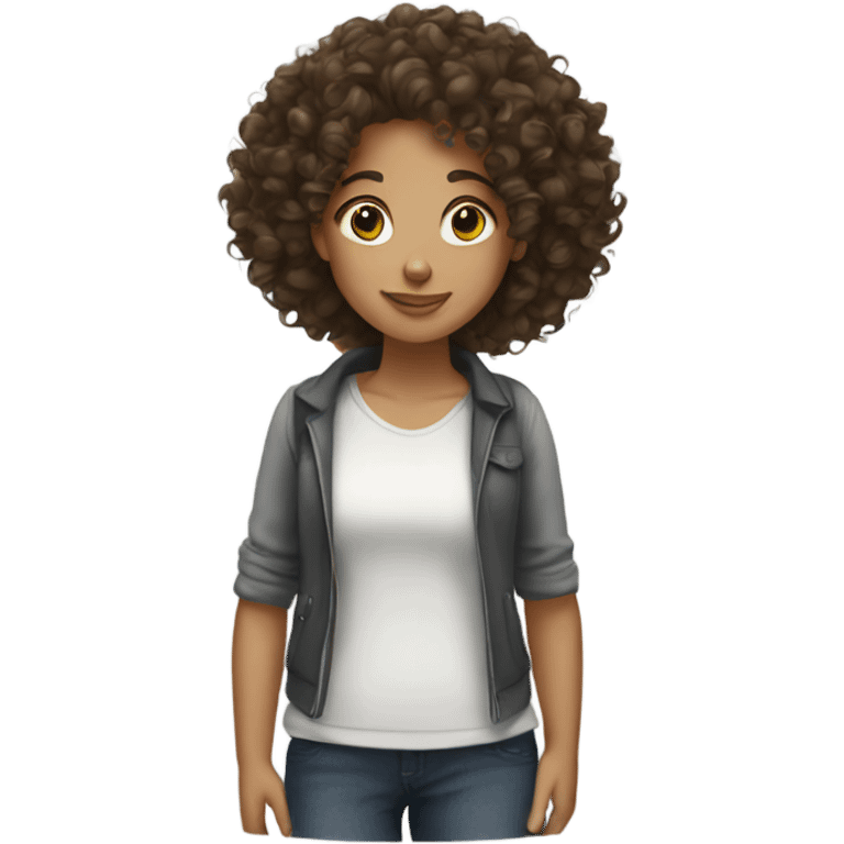 brunette curly haired girl emoji