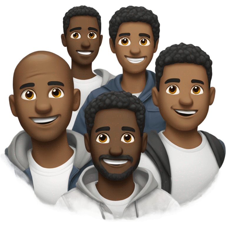 male portrait in outdoor gang emoji