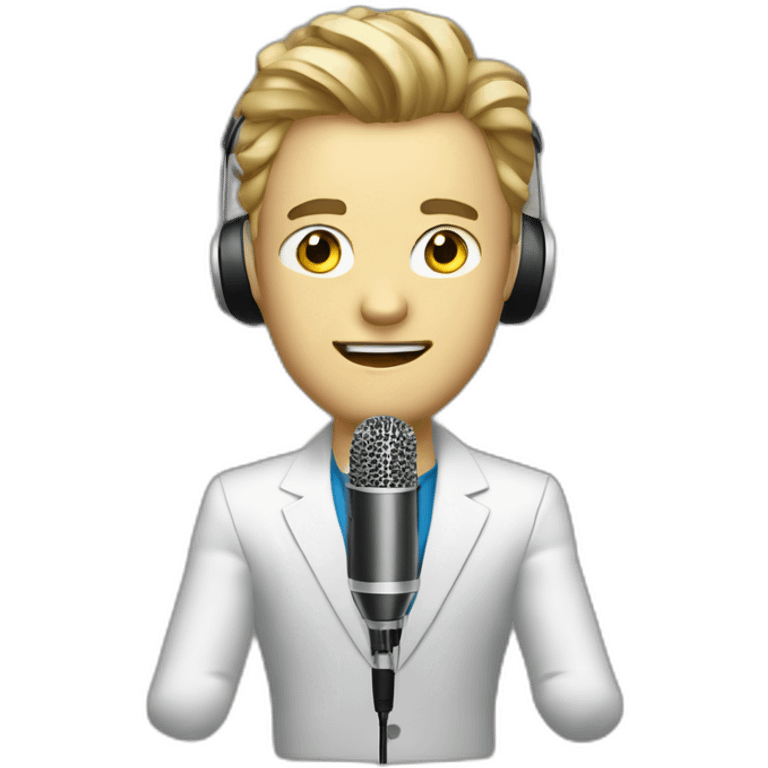 singer Nikolai baskov with a microphone emoji