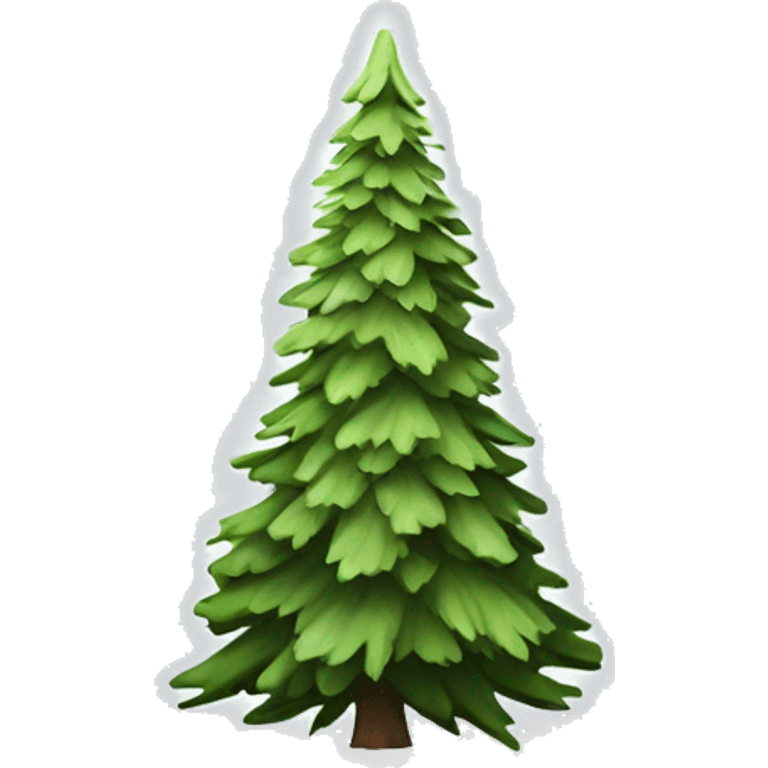  actual white fir christmas tree isolated.  emoji