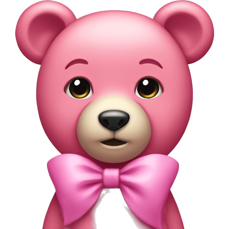 pink bear with pink bow emoji