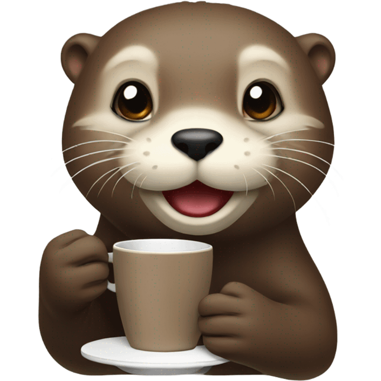 otter with coffee emoji