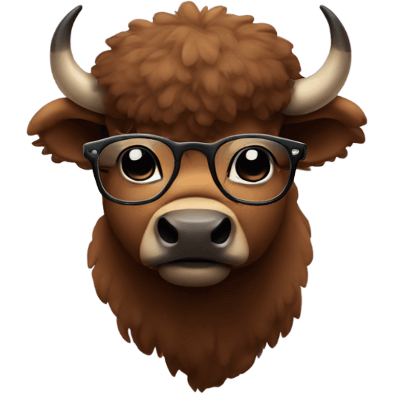 cute bison in glasses emoji