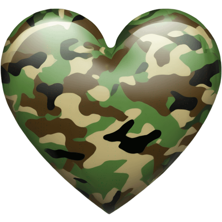 Shiny camouflage heart emoji