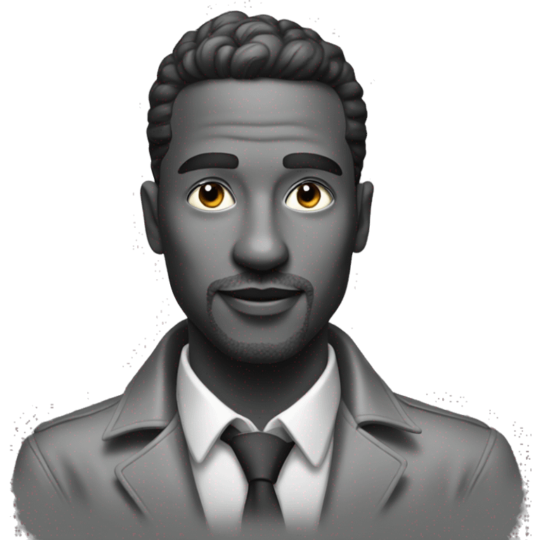 stylish man in grayscale portrait emoji