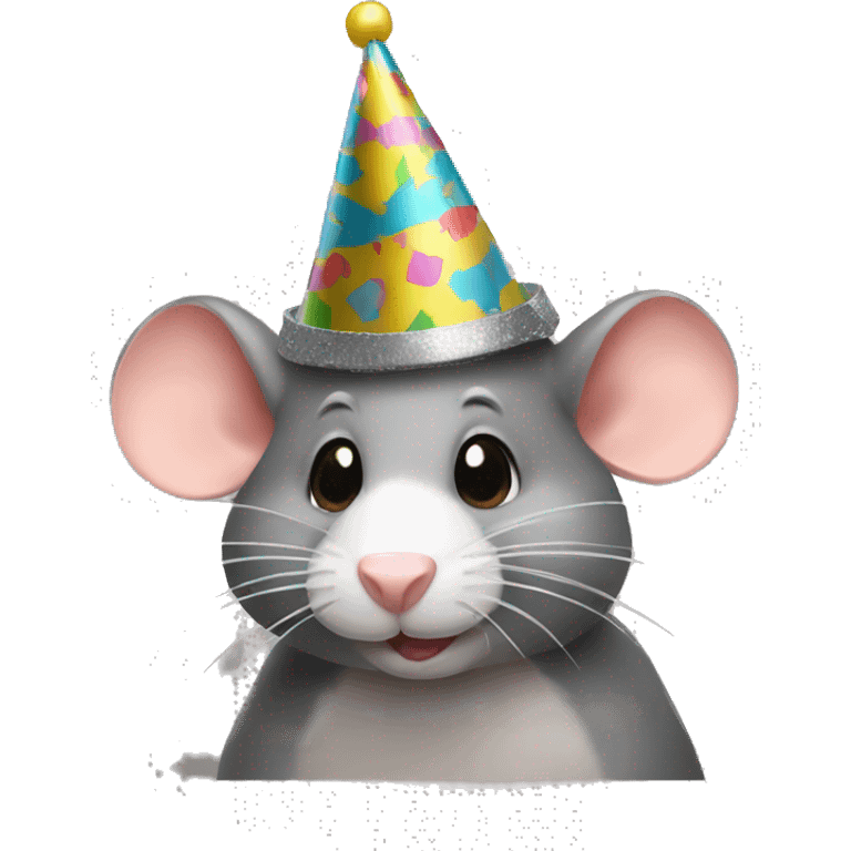 Rat with partyhat emoji