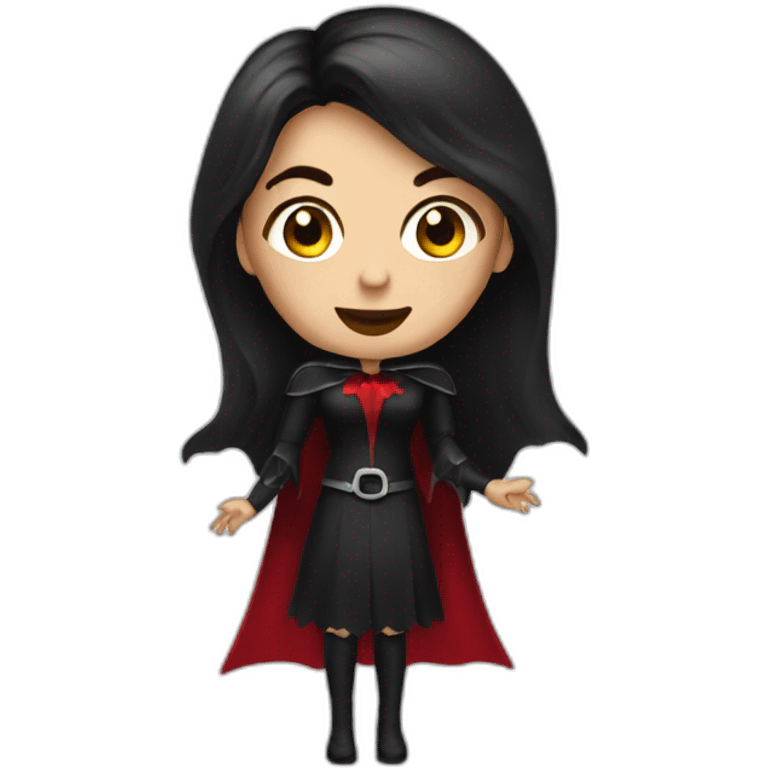 Brunette Women with Dracula haloween costume emoji