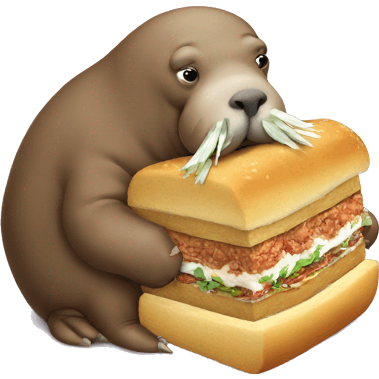 Walrus eating a torta emoji