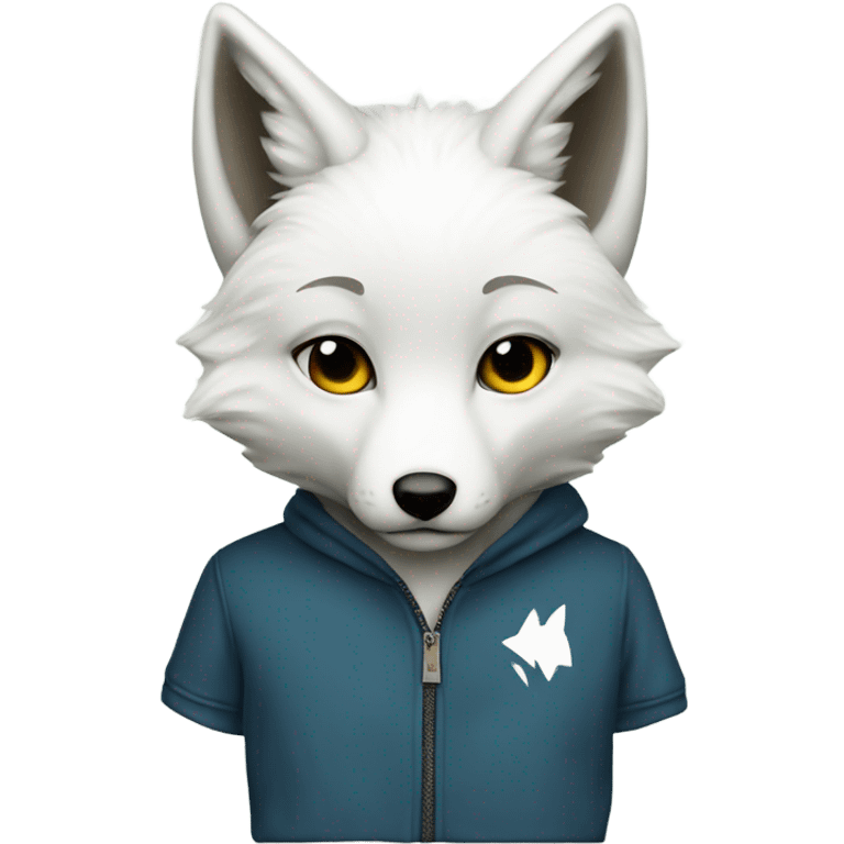 White fox sweatshirt  emoji