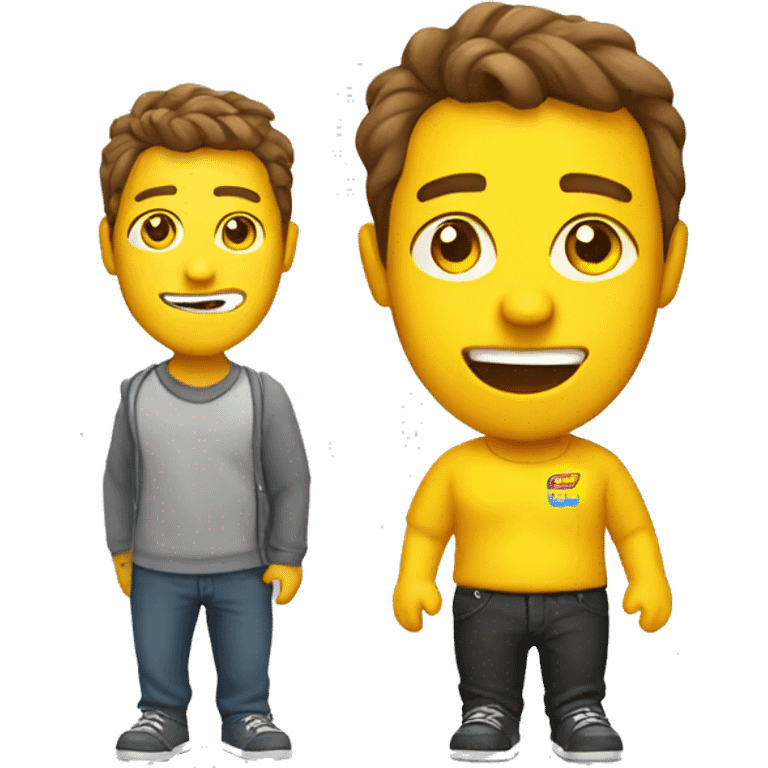 Yellow guy with brown hair with a lucozade in his had emoji