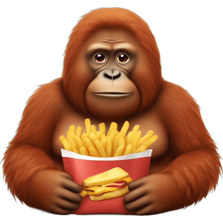 Fat orangutan with fries emoji