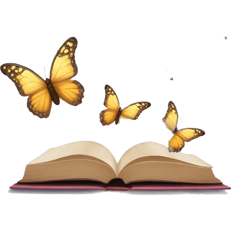 Butterflies flying out of book emoji