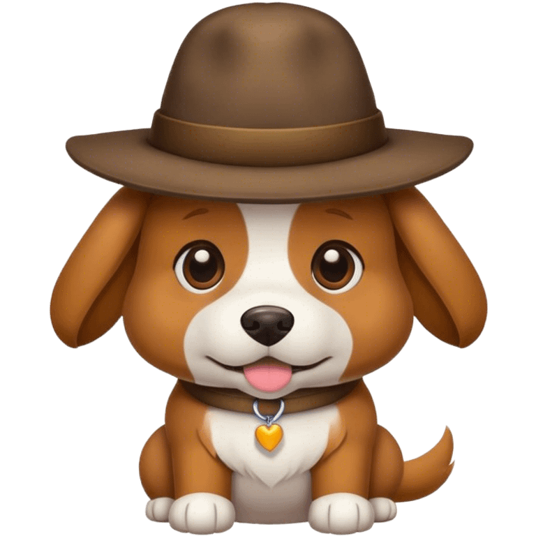 Dog wearing a hat emoji