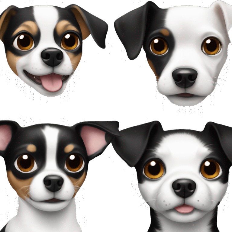 dog black and white Chihuahua jack russell emoji