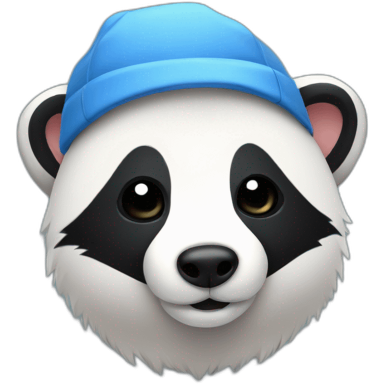 A cute badger with a sleep hat emoji