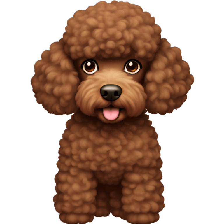 Poodle with brown fur and a bit thick  emoji